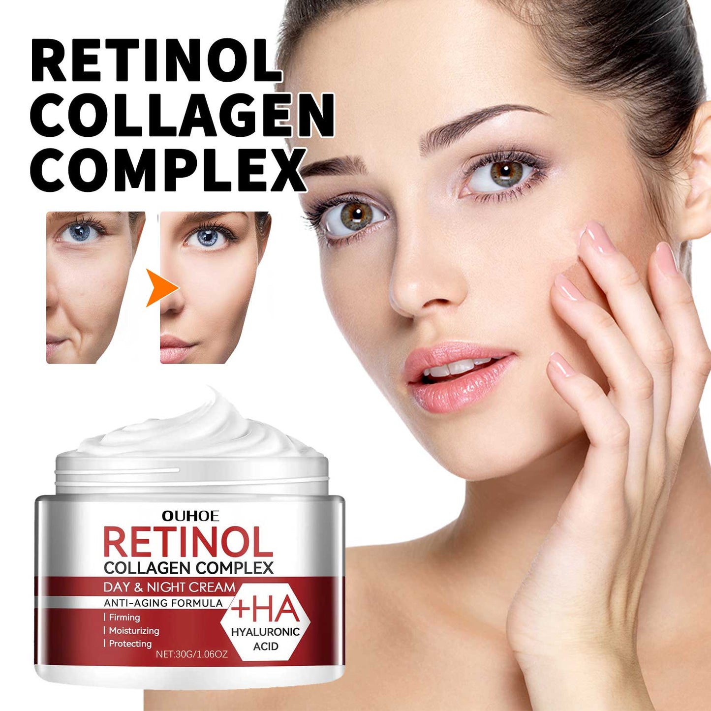 Retinol Moisturizing Cream Lightens Fine Lines and Dark Circles Moisturizes and Tightens Pores Anti-Aging Cream