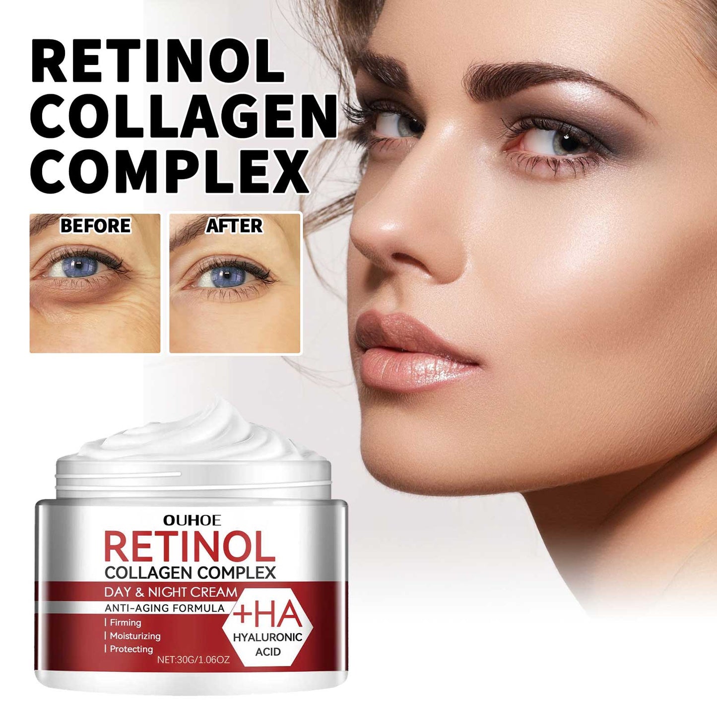 Retinol Moisturizing Cream Lightens Fine Lines and Dark Circles Moisturizes and Tightens Pores Anti-Aging Cream