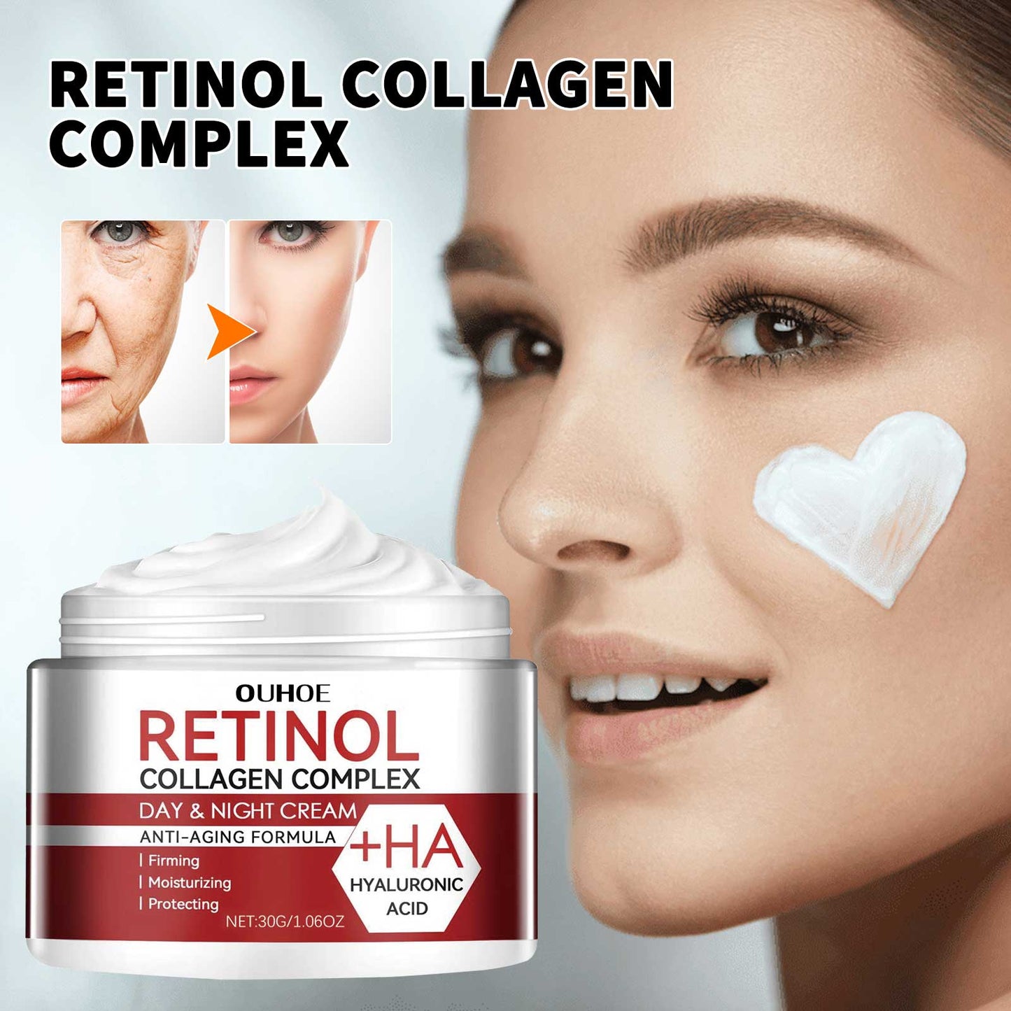 Retinol Moisturizing Cream Lightens Fine Lines and Dark Circles Moisturizes and Tightens Pores Anti-Aging Cream